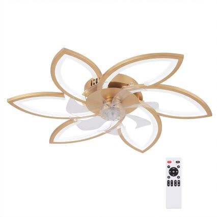 Brilagi - LED prigušiva plafonski ventilator LED/34W/230V 3000-6500K preč. 78 cm zlatni + daljinski upravljač