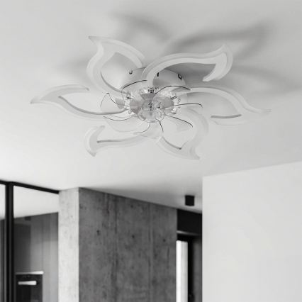 Brilagi - LED prigušiva plafonski ventilator, 34 W/230 V, 3000–6500 K, prečnik 83 cm, bela + daljinski upravljač
