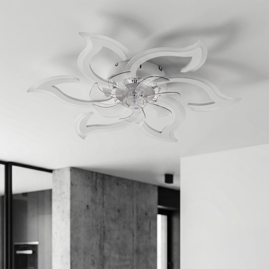 Brilagi - LED prigušiva plafonski ventilator, 34 W/230 V, 3000–6500 K, prečnik 83 cm, bela + daljinski upravljač