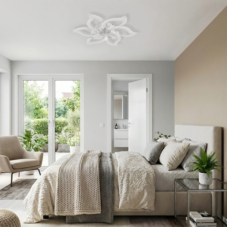 Brilagi - LED prigušiva plafonski ventilator, 34 W/230 V, 3000–6500 K, prečnik 83 cm, bela + daljinski upravljač