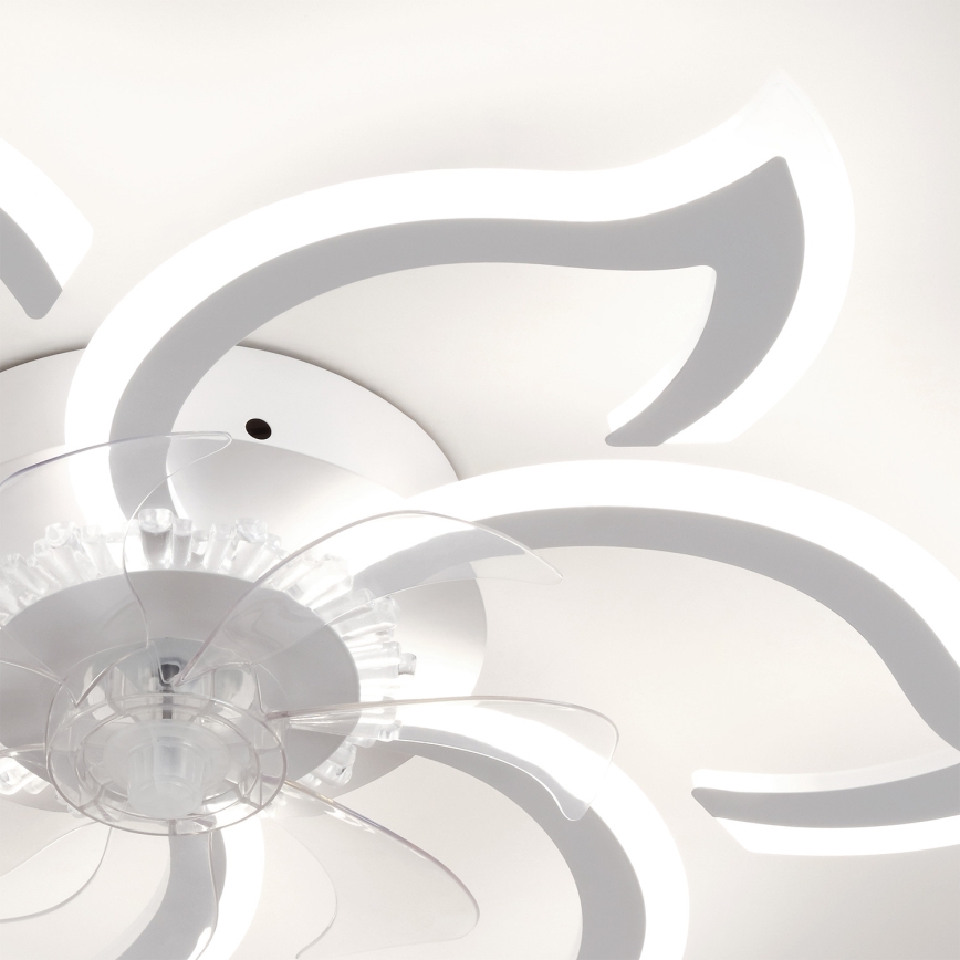 Brilagi - LED prigušiva plafonski ventilator, 34 W/230 V, 3000–6500 K, prečnik 83 cm, bela + daljinski upravljač