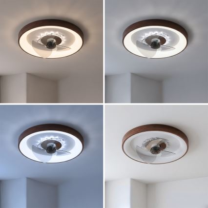 BRILAGI - LED prigušiva plafonski ventilator LED/34W/230V 3000-6500K prečnik 46 cm braon + daljinski upravljač