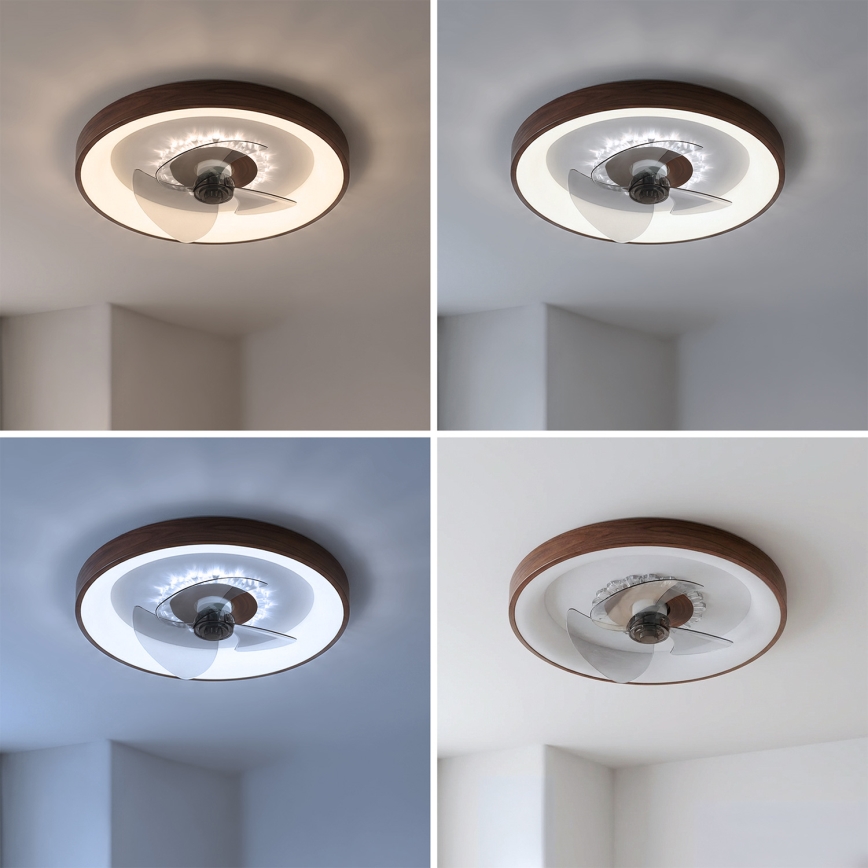 BRILAGI - LED prigušiva plafonski ventilator LED/34W/230V 3000-6500K prečnik 46 cm braon + daljinski upravljač