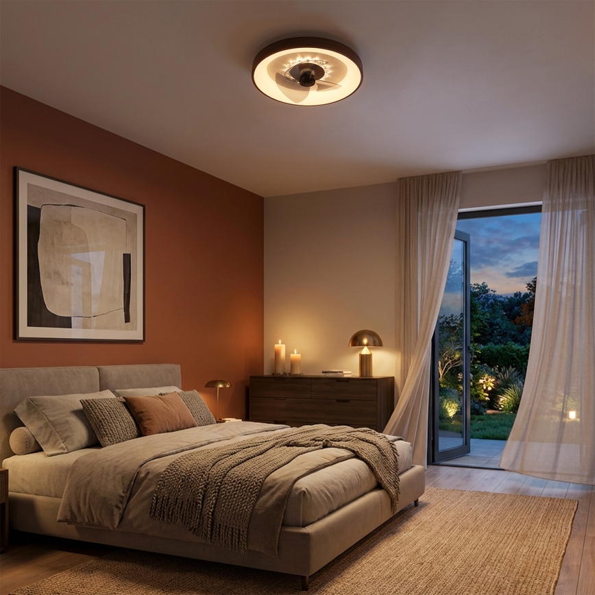 BRILAGI - LED prigušiva plafonski ventilator LED/34W/230V 3000-6500K prečnik 46 cm braon + daljinski upravljač