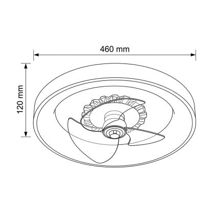 BRILAGI - LED prigušiva plafonski ventilator LED/34W/230V 3000-6500K prečnik 46 cm braon + daljinski upravljač
