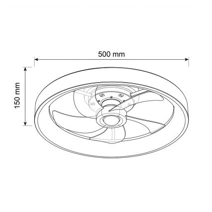 Brilagi - LED prigušiva plafonski ventilator LED/34W/230V Ø 50 cm, beo + daljinski upravljač