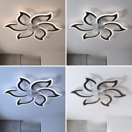 Brilagi - LED prigušiva stropni ventilator LED/34W/230V, prečnika 83 cm, crne boje + daljinski upravljač