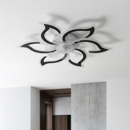 Brilagi - LED prigušiva stropni ventilator LED/34W/230V, prečnika 83 cm, crne boje + daljinski upravljač