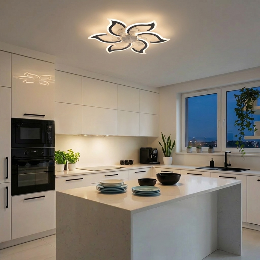 Brilagi - LED prigušiva stropni ventilator LED/34W/230V, prečnika 83 cm, crne boje + daljinski upravljač