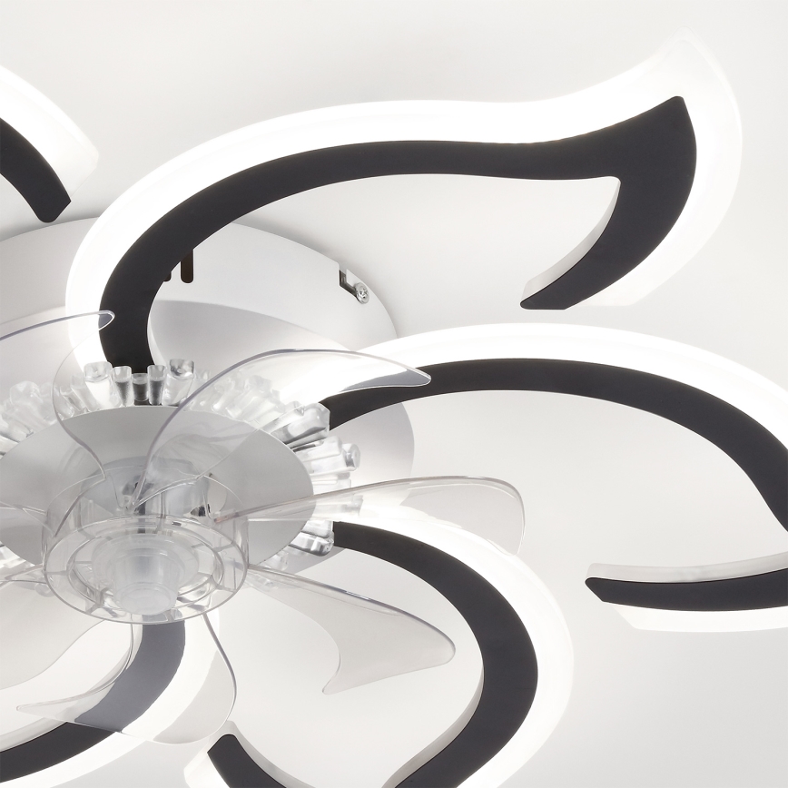Brilagi - LED prigušiva stropni ventilator LED/34W/230V, prečnika 83 cm, crne boje + daljinski upravljač