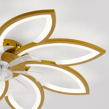 Brilagi - LED prigušiva plafonski ventilator LED/43W/230V prečnika 90 cm zlatne boje + daljinski upravljač