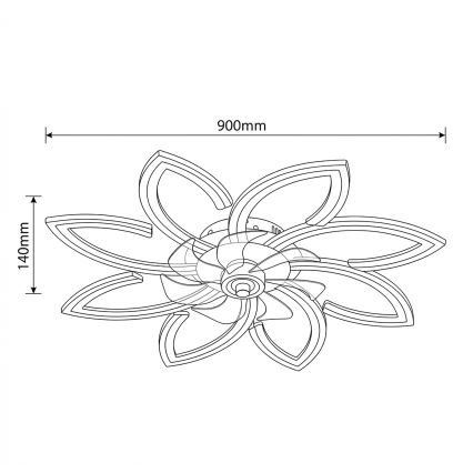 Brilagi - LED prigušiva plafonski ventilator LED/43W/230V prečnika 90 cm zlatne boje + daljinski upravljač