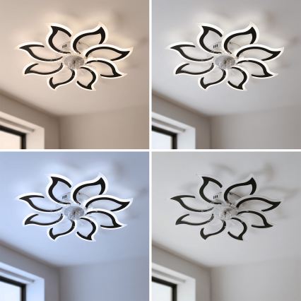 Brilagi - LED prigušiva plafonski ventilator LED/44W/230V prečnika 90 cm crni + daljinski upravljač