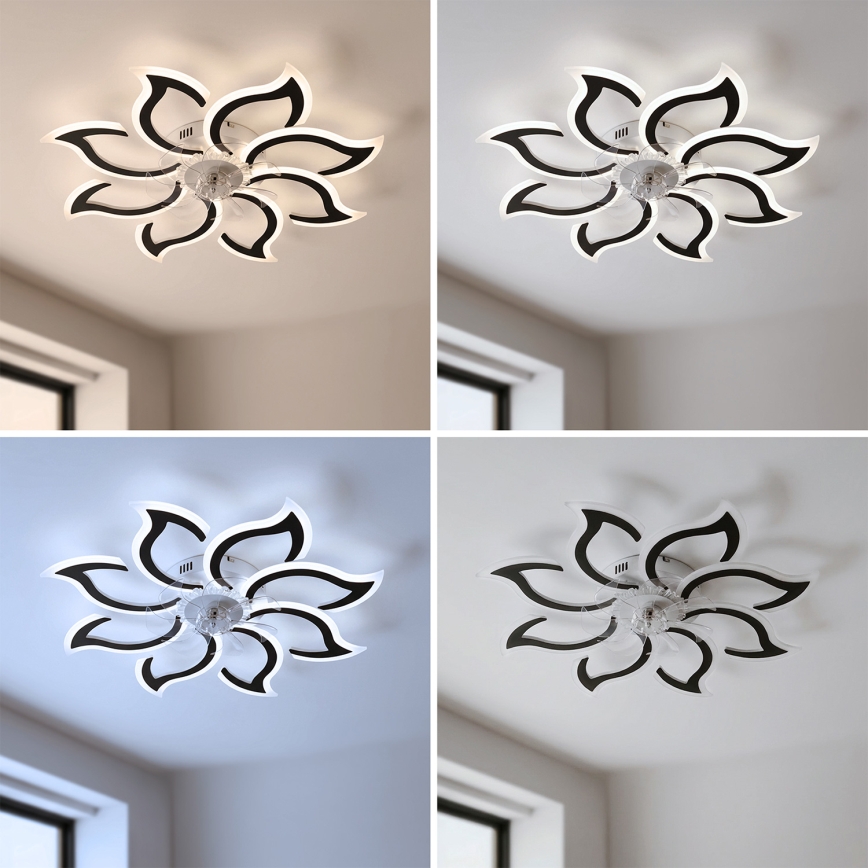 Brilagi - LED prigušiva plafonski ventilator LED/44W/230V prečnika 90 cm crni + daljinski upravljač