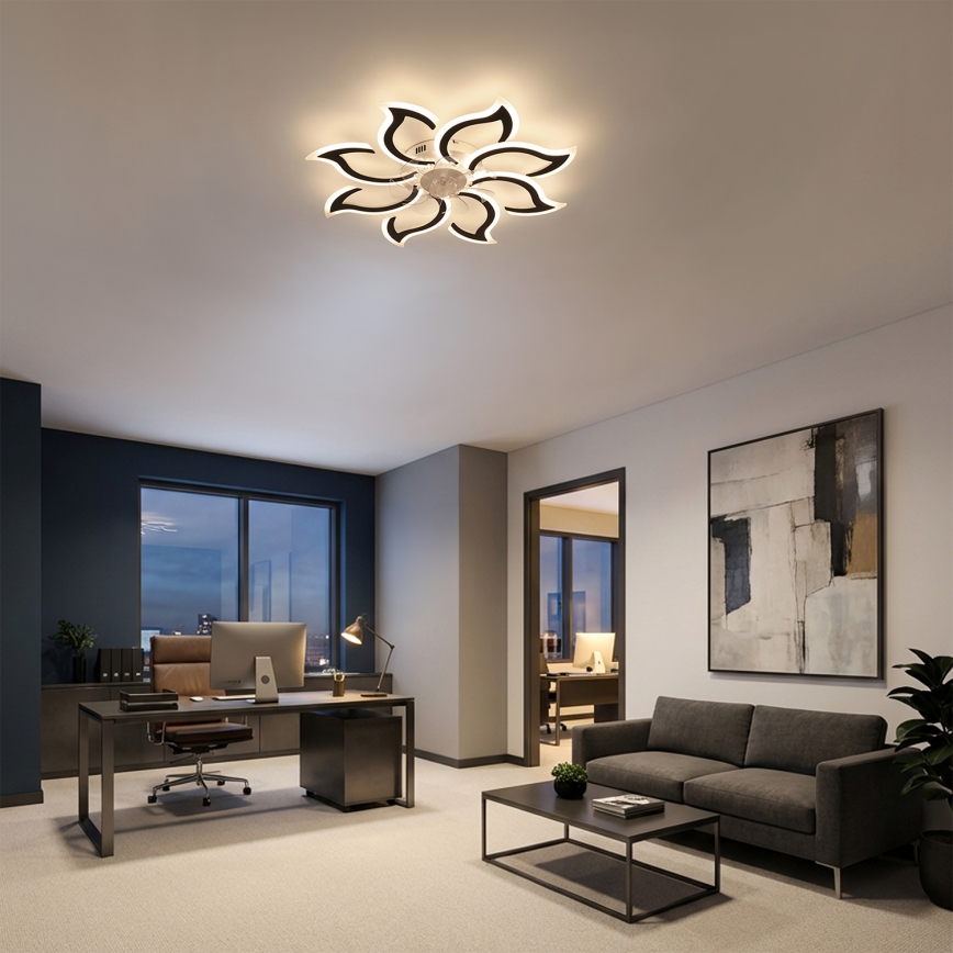 Brilagi - LED prigušiva plafonski ventilator LED/44W/230V prečnika 90 cm crni + daljinski upravljač
