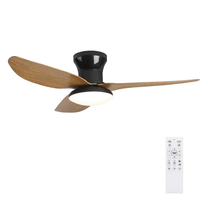 Brilagi - LED prigušiva plafonski ventilator LED/30W/230V 3000-6500K crna/braon + daljinski upravljač