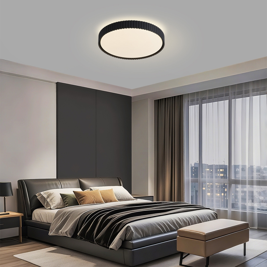 Brilagi - LED prigušiva plafonska svetiljka CORVO LED/54W/230V 3000-6000K crna prečnik 40 cm + daljinski upravljač