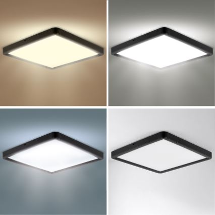 Brilagi - LED prigušiva stropna svetiljka ESTELA SQUARE LED/36W/230V 3000-6500K 31x31 cm crna + daljinski upravljač