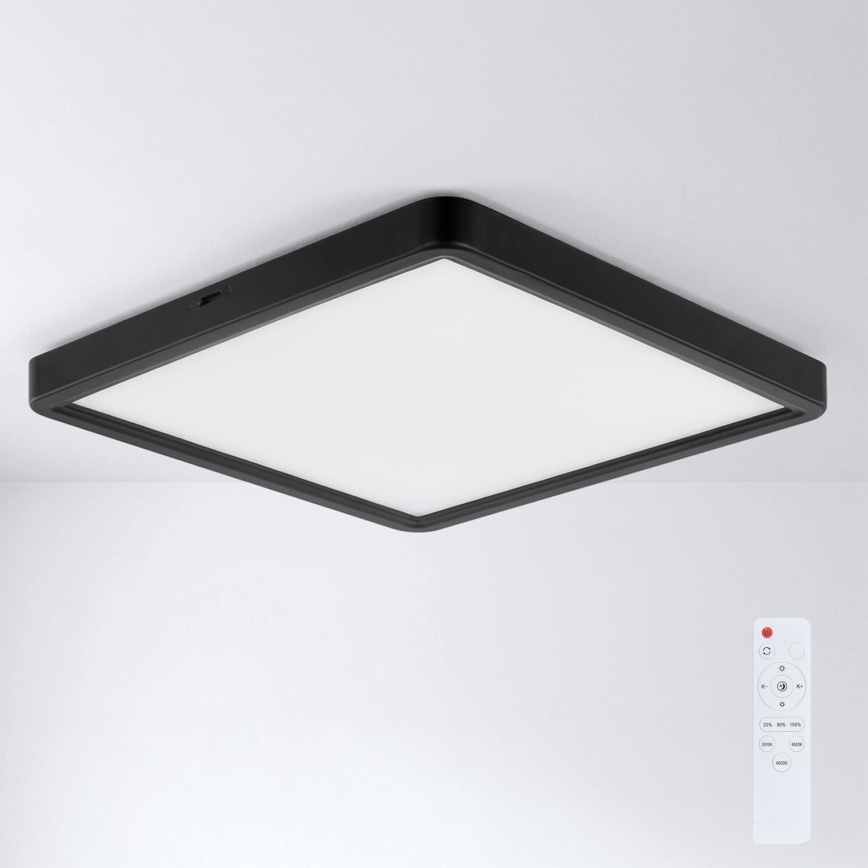 Brilagi - LED prigušiva stropna svetiljka ESTELA SQUARE LED/36W/230V 3000-6500K 31x31 cm crna + daljinski upravljač