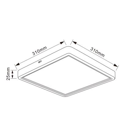 Brilagi - LED prigušiva stropna svetiljka ESTELA SQUARE LED/36W/230V 3000-6500K 31x31 cm crna + daljinski upravljač