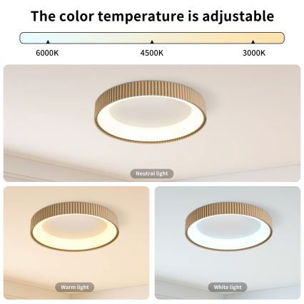 Brilagi - LED prigušiva stropna svetiljka FALCON MODERN LED/30W/230V 3000-6500K prečnik 40 cm bež + daljinski upravljač