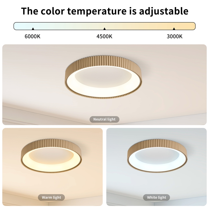 Brilagi - LED prigušiva stropna svetiljka FALCON MODERN LED/30W/230V 3000-6500K prečnik 40 cm bež + daljinski upravljač