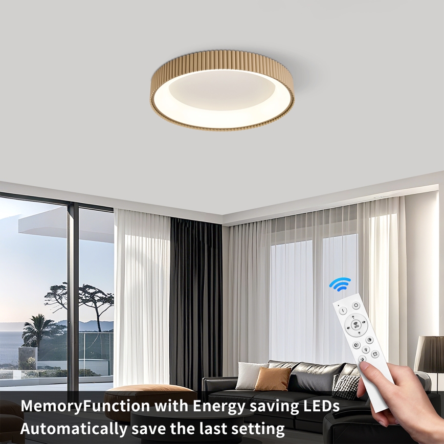 Brilagi - LED prigušiva stropna svetiljka FALCON MODERN LED/30W/230V 3000-6500K prečnik 40 cm bež + daljinski upravljač