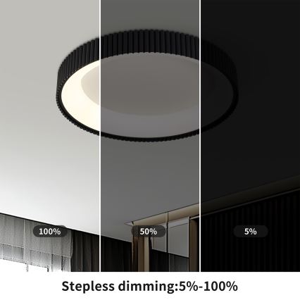 Brilagi - LED prigušivo plafonsko svetlo FALCON MODERN LED/30W/230V 3000-6500K prečnik 40 cm crna + daljinski upravljač