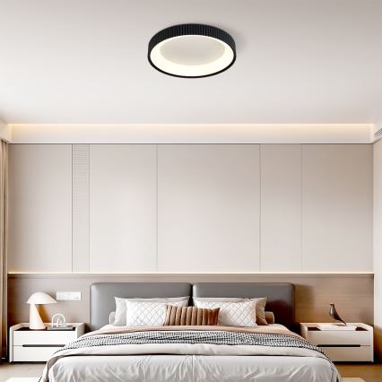 Brilagi - LED prigušivo plafonsko svetlo FALCON MODERN LED/30W/230V 3000-6500K prečnik 40 cm crna + daljinski upravljač