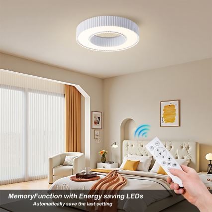 Brilagi - LED prigušiva stropna svetiljka LUMIX LED/48W/230V 3000-6000K bela pr. 50 cm + daljinski upravljač