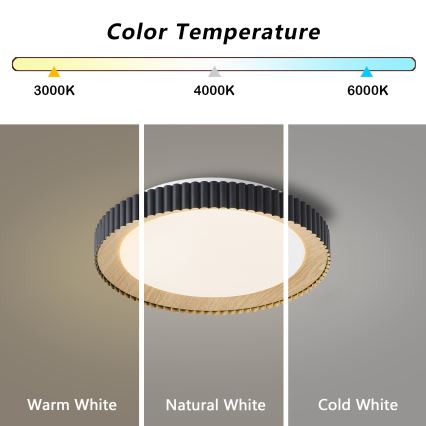 Brilagi - LED prigušiva stropna svetiljka NEXO LED/48W/230V 3000-6000K crna prečnik 43 cm + daljinski upravljač