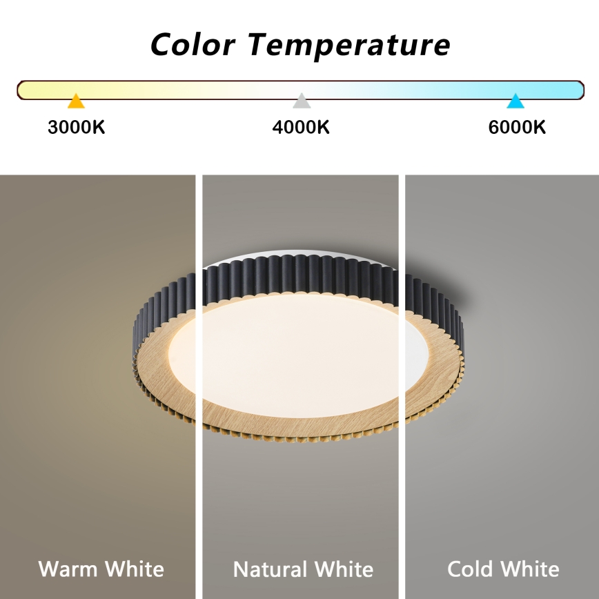 Brilagi - LED prigušiva stropna svetiljka NEXO LED/48W/230V 3000-6000K crna prečnik 43 cm + daljinski upravljač