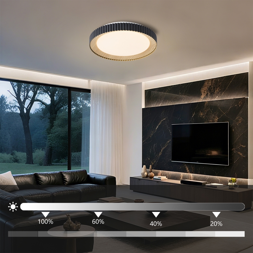 Brilagi - LED prigušiva stropna svetiljka NEXO LED/48W/230V 3000-6000K crna prečnik 43 cm + daljinski upravljač