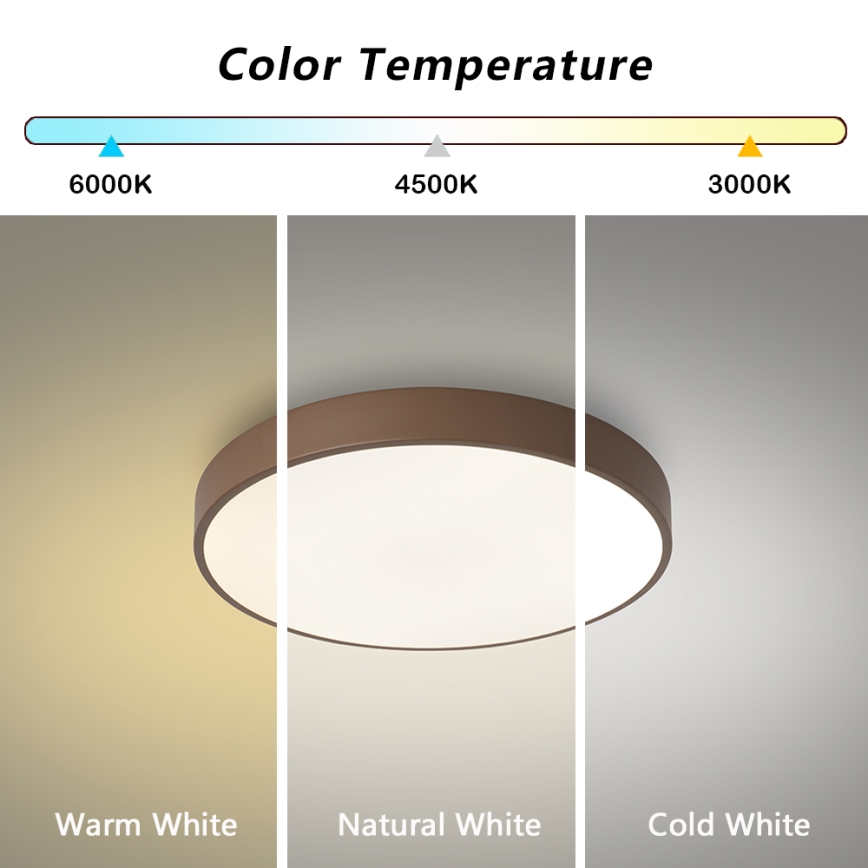 Brilagi - LED prigušiva plafonska svetiljka POOL LED/48W/230V 3000-6000K pr. 40 cm braon + daljinski upravljač