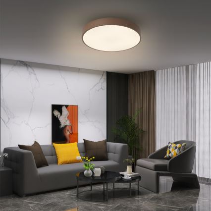 Brilagi - LED prigušiva plafonska svetiljka POOL LED/48W/230V 3000-6000K pr. 40 cm braon + daljinski upravljač