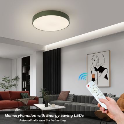 Brilagi - LED prigušiva stropna svetiljka POOL LED/48W/230V 3000-6000K prečnik 40 cm zelena + daljinski upravljač