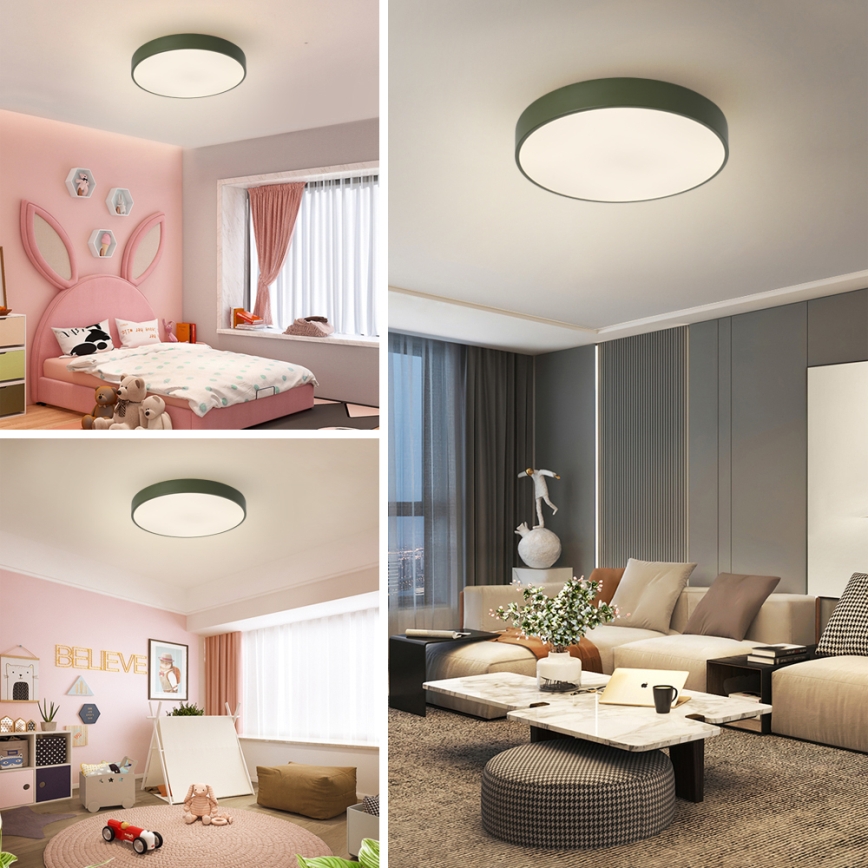 Brilagi - LED prigušiva stropna svetiljka POOL LED/48W/230V 3000-6000K prečnik 40 cm zelena + daljinski upravljač