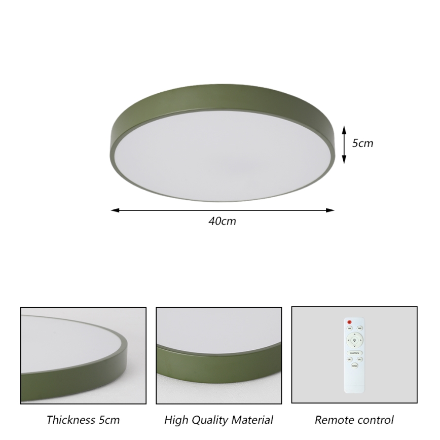 Brilagi - LED prigušiva stropna svetiljka POOL LED/48W/230V 3000-6000K prečnik 40 cm zelena + daljinski upravljač