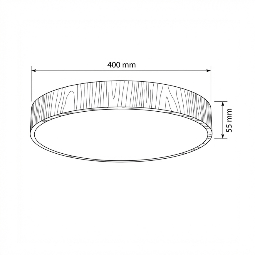 Brilagi - prigušiva LED stropna svetiljka POOL LED/50W/230V 3000-6000K prečnik 40 cm dekor drveta + daljinski upravljač