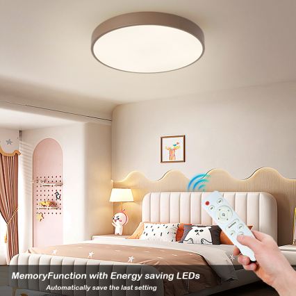 Brilagi - LED prigušiva plafonska svetiljka POOL LED/60W/230V 3000-6000K prečnik 50 cm braon + daljinski upravljač