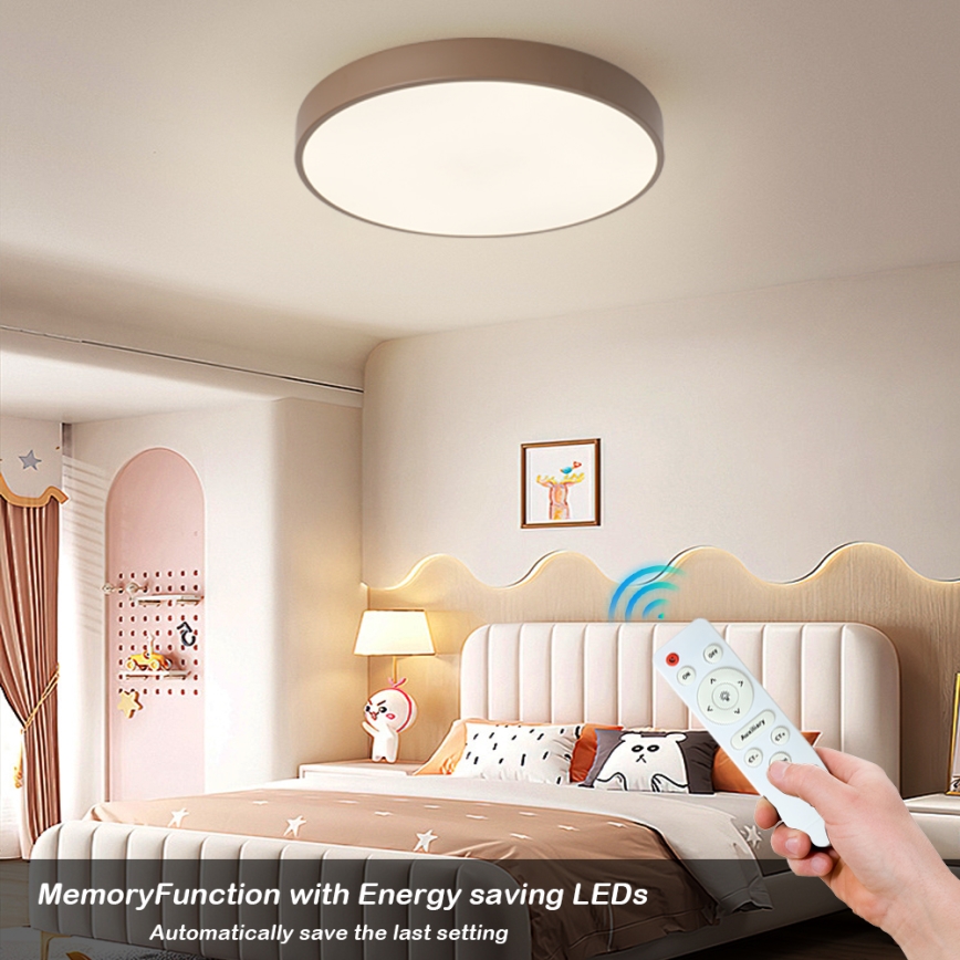 Brilagi - LED prigušiva plafonska svetiljka POOL LED/60W/230V 3000-6000K prečnik 50 cm braon + daljinski upravljač