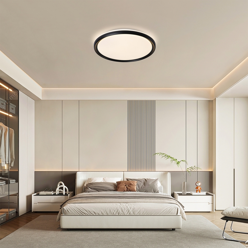 Brilagi - LED prigušiva stropna svetiljka RIVO LED/72W/230V 3000-6000K crna prečnik 50 cm + daljinski upravljač