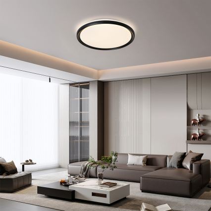 Brilagi - LED prigušiva stropna svetiljka RIVO LED/72W/230V 3000-6000K crna prečnik 50 cm + daljinski upravljač