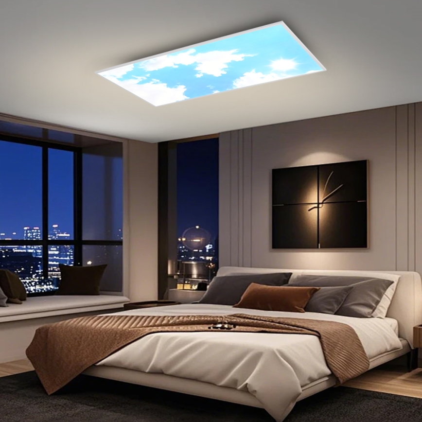 Brilagi - LED prigušiva stropno svetlo SLIMFRAME SKY LED/80W/230V 120x60 cm 3000-6000K srebrna/plava + daljinski upravljač