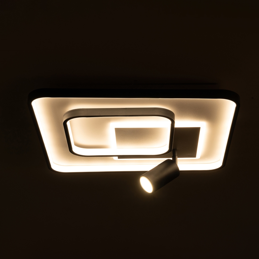 BRILAGI - LED prigušiva stropna svetiljka UNITY LED/75W/230V + 1xGU10/3W 3000-6000K 50x50 cm bela/crna + daljinski upravljač