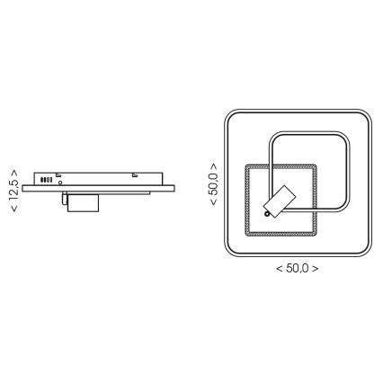 Brilagi - LED prigušiva stropna svetiljka UNITY LED/75W/230V + 1xGU10/3W 3000-6000K 50x50 cm bela/crna + daljinski upravljač