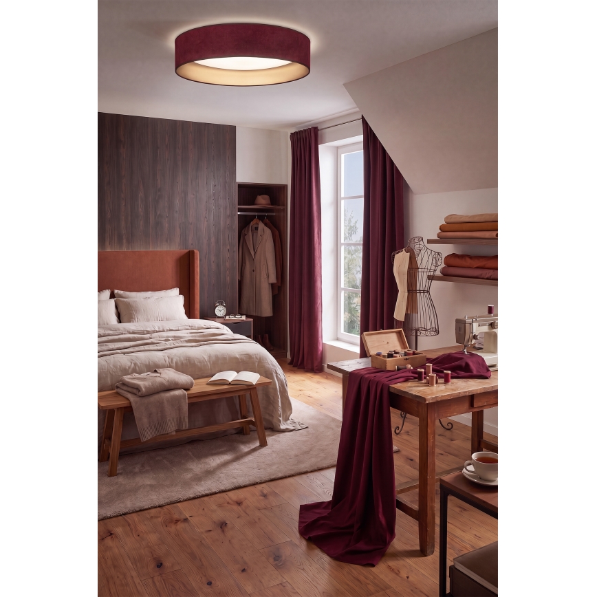 BRILAGI - LED prigušiva plafonska svetiljka VELVET SMARTIX LED/36W/230V 3000-6000K Ø 55 cm bordo/zlatna Wi-Fi Tuya Beacon + daljinski upravljač
