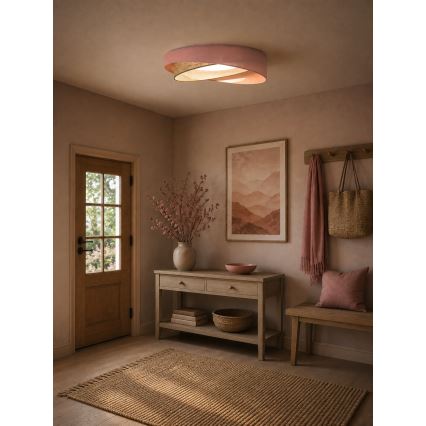 BRILAGI - LED prigušiva plafonska svetiljka VELVET TWIST LED/36W/230V 3000-6000K preč. 65 cm Wi-Fi Tuya Beacon ružičasta/bež + daljinski upravljač