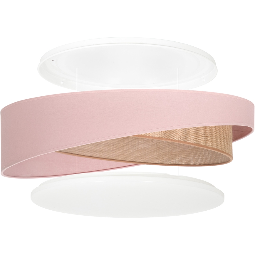 BRILAGI - LED prigušiva plafonska svetiljka VELVET TWIST LED/36W/230V 3000-6000K preč. 65 cm Wi-Fi Tuya Beacon ružičasta/bež + daljinski upravljač
