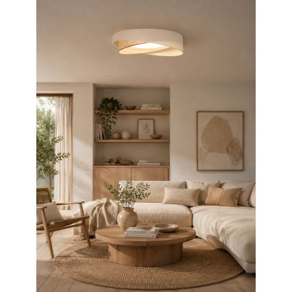 BRILAGI - LED prigušiva plafonska svetiljka VELVET TWIST LED/36W/230V 3000-6000K Ø 65 cm Wi-Fi Tuya Beacon krem/bež + daljinski upravljač